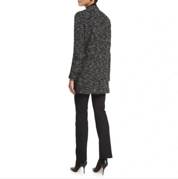 Eileen Fisher Micro-Tweed Knit Open Front Sweater Blazer Jacket Petite Medium - Picture 4 of 12